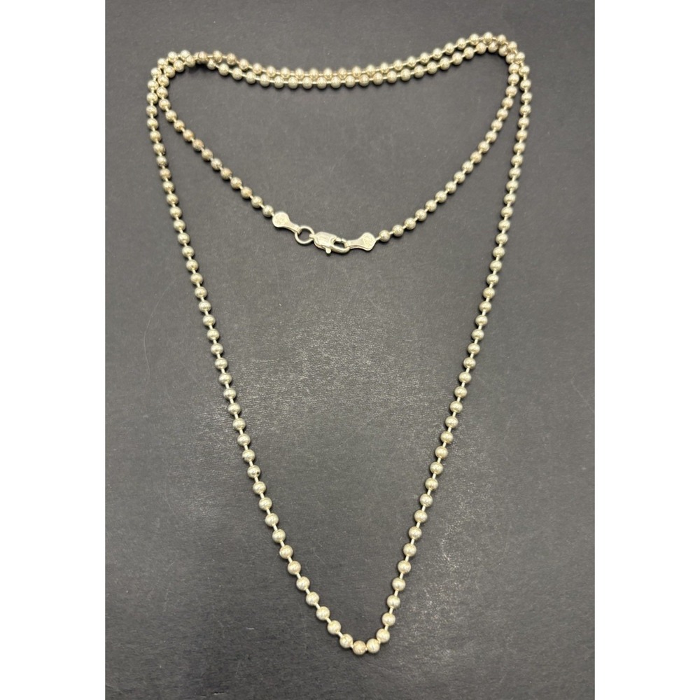 27" Sterling Silver Bathtub Beard Chain Necklace 16 Grams H24